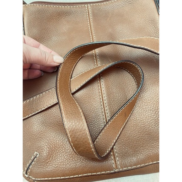 Fossil Y2K Pebbled Brown Leather Crossbody Messenger Bag Leather 10"x11" EUC - Picture 11 of 12